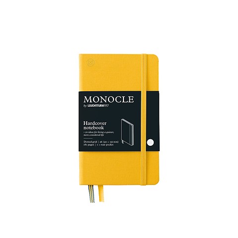 Notebook A6 Monocle Hardcover 192 Numbered Pages Yellow Dotted