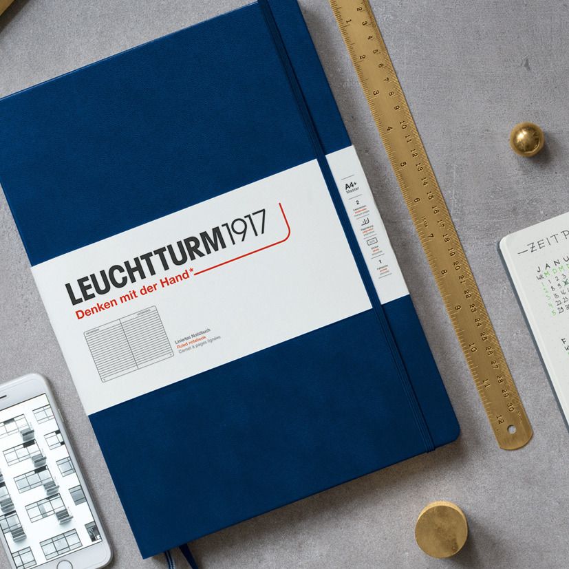 Leuchtturm 1917 Weekly Planner 2024 Black Master A4 Plus Hard Cover