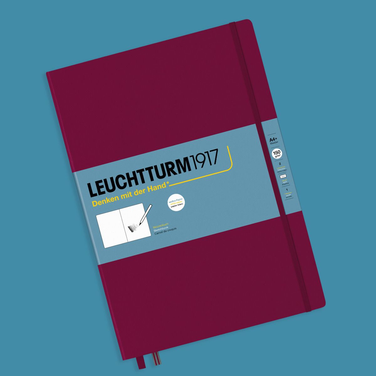 Leuchtturm1917 - Master A4 Hardcover Sketchbook (Port Red) - 112 Pages of  150g/m² Paper