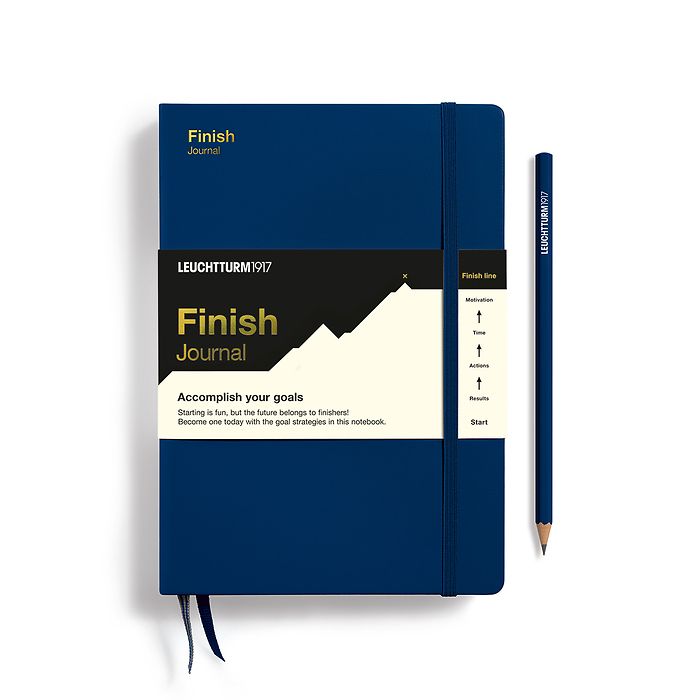 Finish Journal Medium (A5), Hardcover, Navy, English