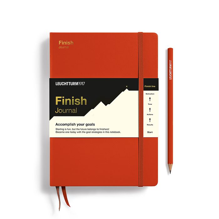 Finish Journal Medium (A5), Hardcover, Fox Red, English