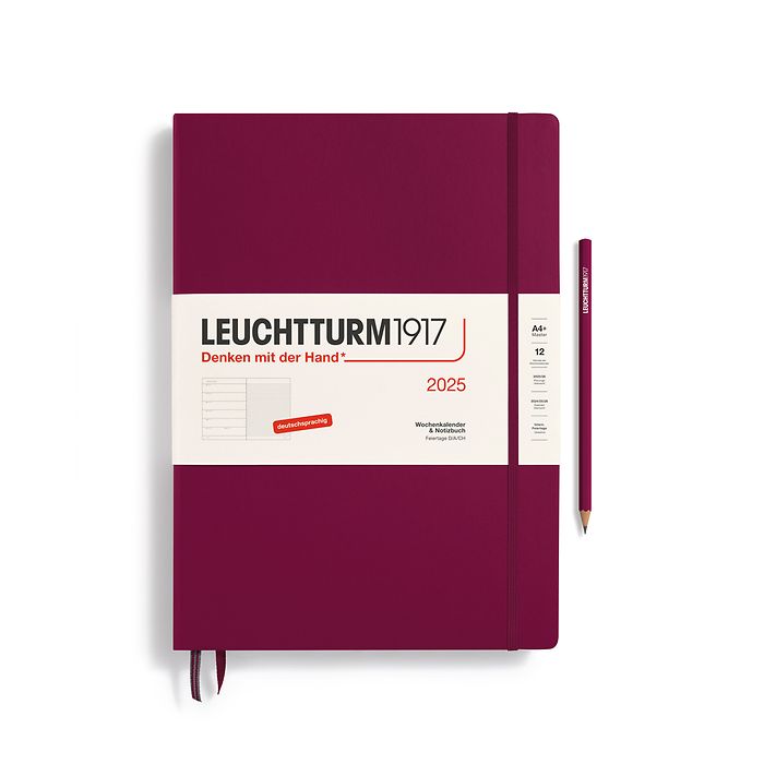 Weekly Planner & Notebook Master (A4+) 2025, Port Red, German