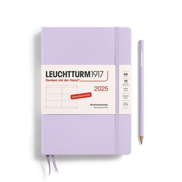 Weekly Planner Medium (A5) 2025, Lilac, German