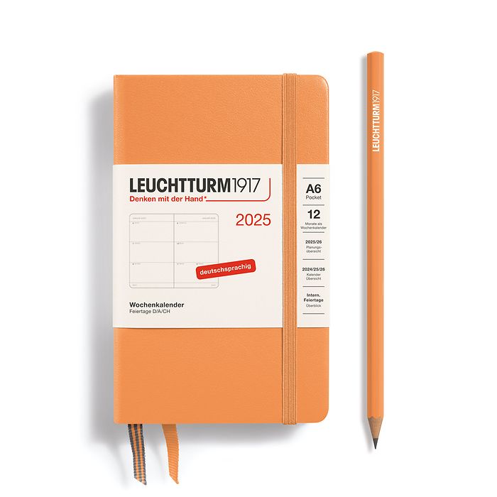 Weekly Planner Pocket (A6) 2025, Apricot, German