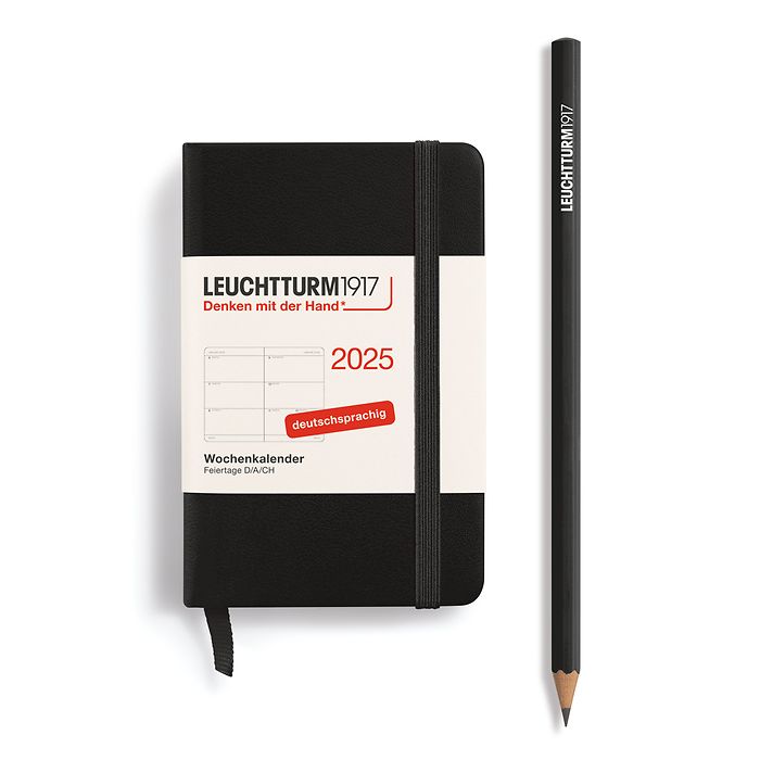 Weekly Planner Mini (A7) 2025, Black, German