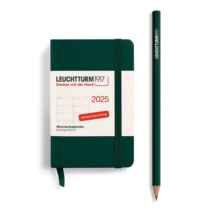 Weekly Planner Mini (A7) 2025, Forest Green, German