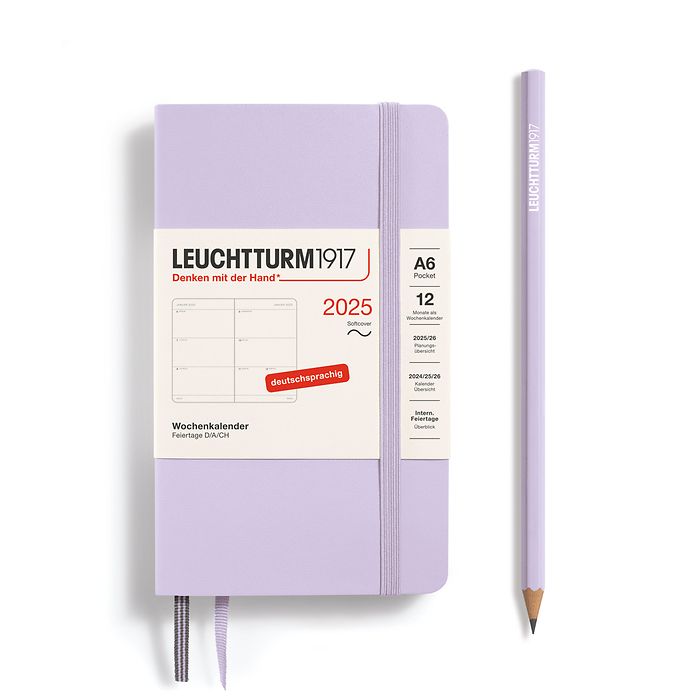 Weekly Planner Pocket (A6) 2025, Softcover, Lilac, German