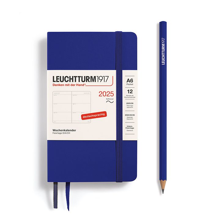 Weekly Planner Pocket (A6) 2025, Softcover, Ink, German