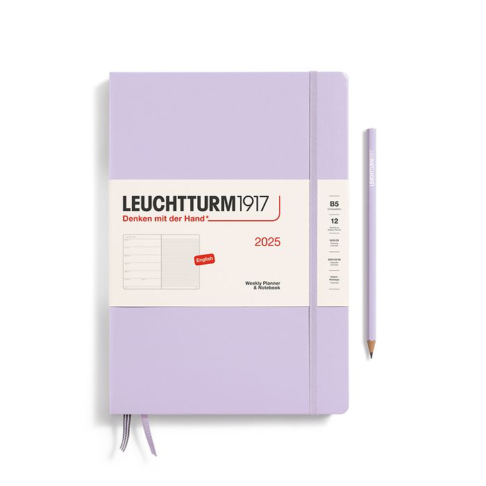 Weekly Planner & Notebook Composition (B5) 2025, Lilac, English