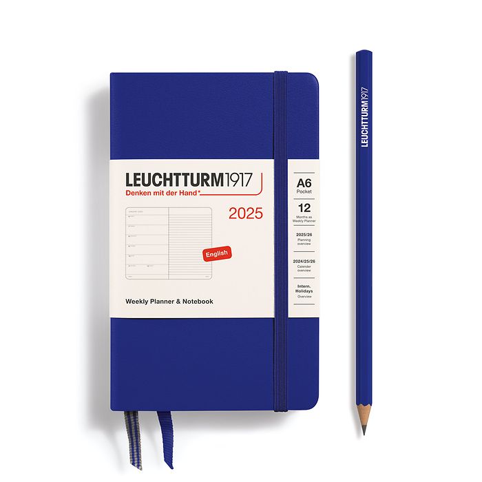 Weekly Planner & Notebook Pocket (A6) 2025, Ink, English