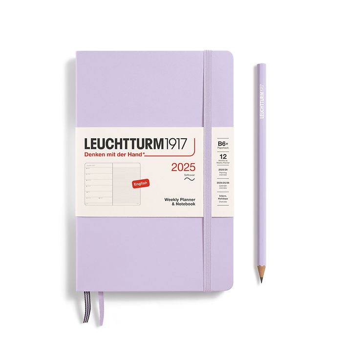 Weekly Planner & Notebook Paperback (B6+) 2025, Softcover, Lilac, English