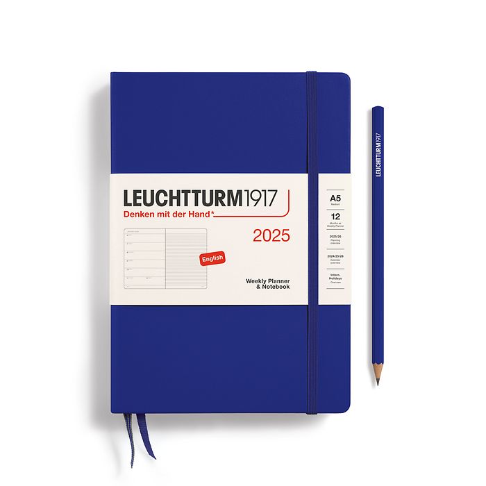 Weekly Planner & Notebook Medium (A5) 2025, Ink, English