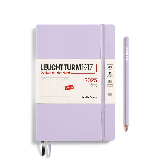 Weekly Planner Medium (A5) 2025, Softcover, Lilac, English