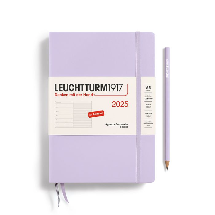 Weekly Planner & Notebook Medium (A5) 2025, Lilac, French