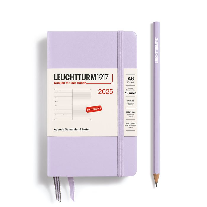 Weekly Planner & Notebook Pocket (A6) 2025, Lilac, French