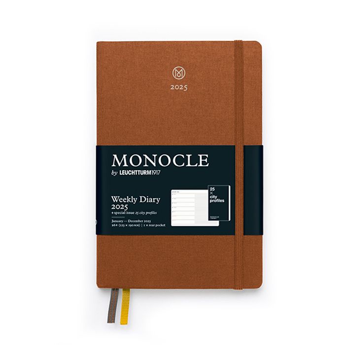 Weekly Planner & Notebook Monocle, Paperback (B6+) 2025, with booklet, Brown, English