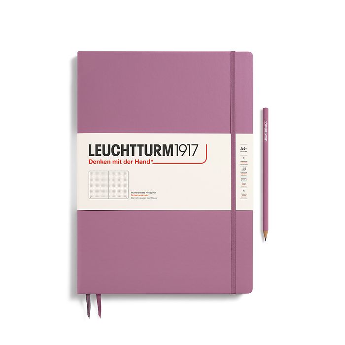 Notebook Master Slim (A4+), Hardcover, 123 numbered pages, Dusty Rose, dotted