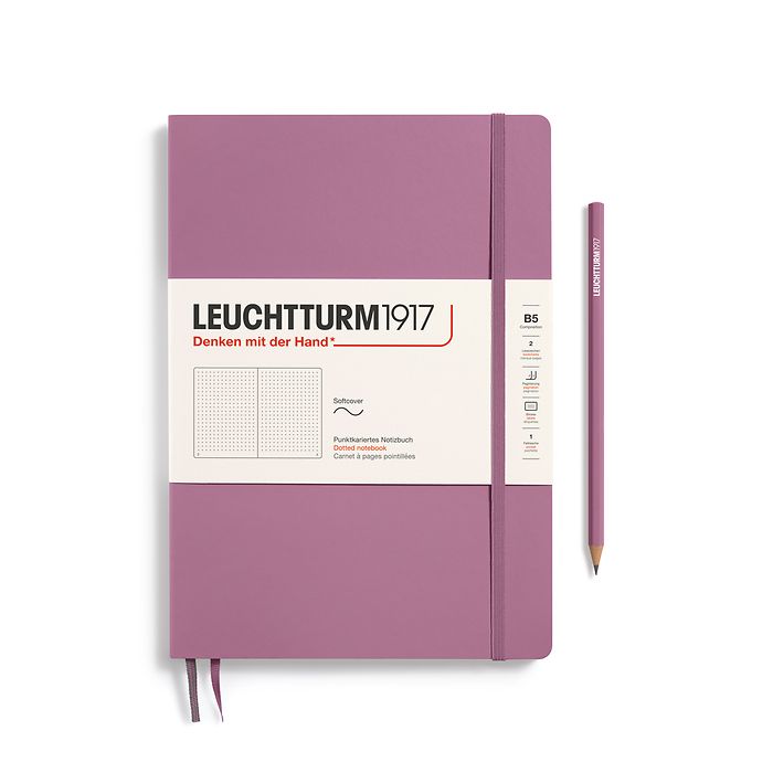 Notebook Composition (B5), Softcover, 123 numbered pages, Dusty Rose, dotted