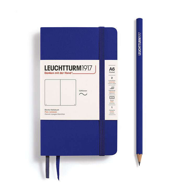 Notebook Pocket (A6), Softcover, 123 numbered pages, Ink, plain