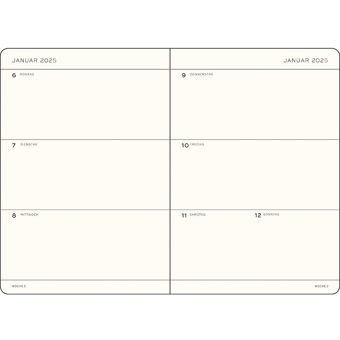 Weekly Planner 2025, German